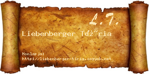 Liebenberger Tíria névjegykártya